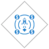 Icon of a rocket launching