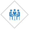 Icon of people sitting at table