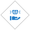 Hand holding up a diamond icon