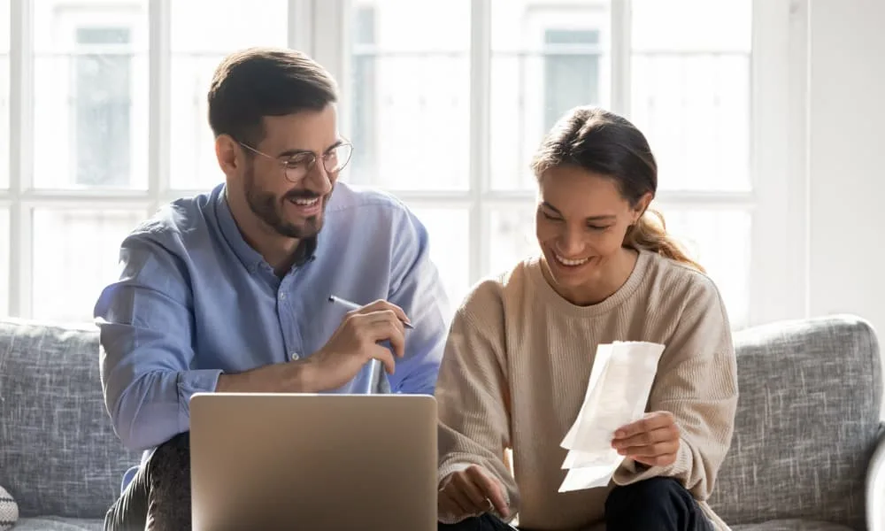 Two young people talk about an intra-family loan.