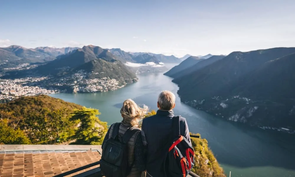 A retired couple traveling after figuring out some things to do in retirement