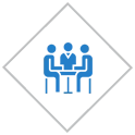 Icon of people sitting at table