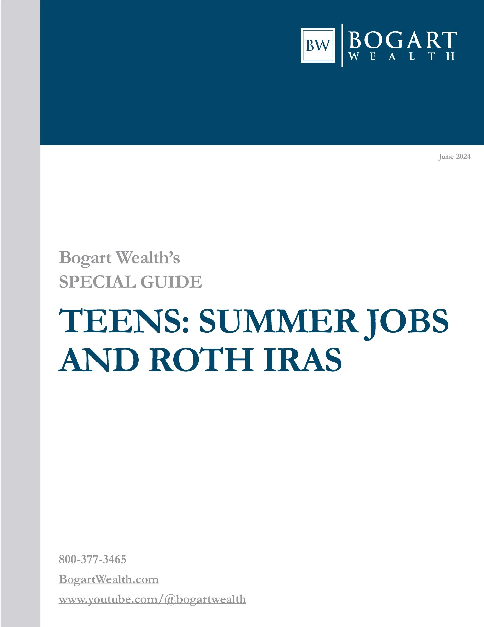 TEEN Summer Jobs and Roth IRAs Bogart Wealth Special Guide Page 1 scaled | Bogart Wealth