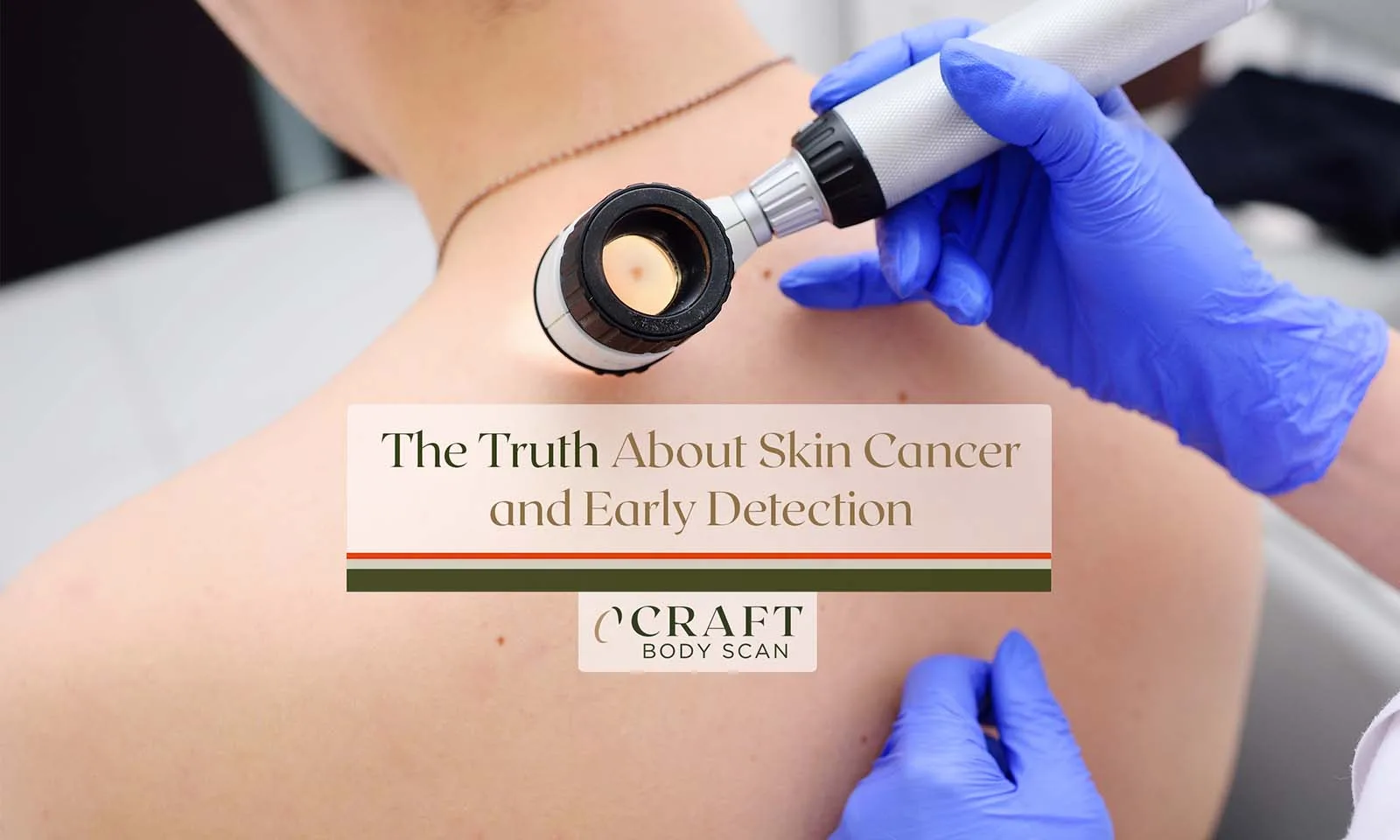 Doctor looking at patients neck for skin cancer signs.