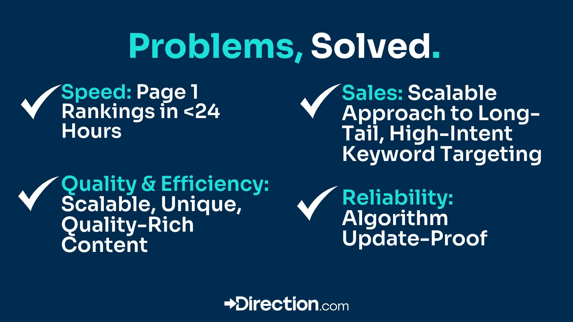Mosaic solves the problems in SEO.
