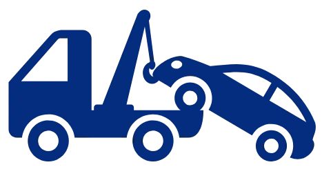 car being towed icon