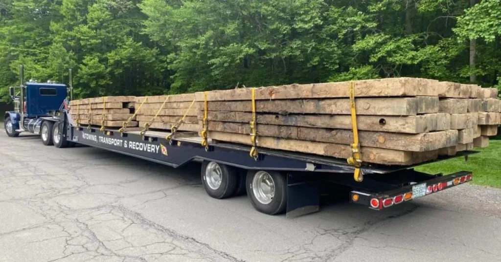flatbed heavy lumber transport