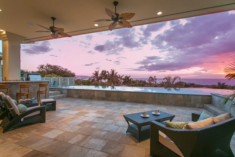 View from the lanai of a home in Wailea Highlands