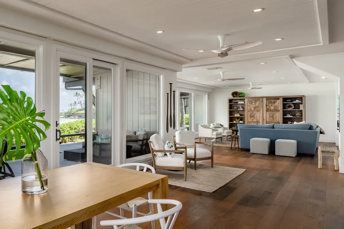 Looking across from the dining area towards the living area of Sugar Cove 6AB. 