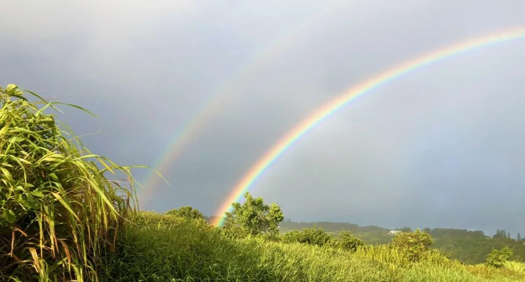 Weather in Maui cover photo a double rainbow