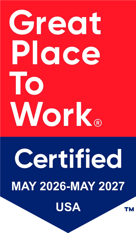 Great Place To Work Certified badge, May 2026 to May 2027, USA