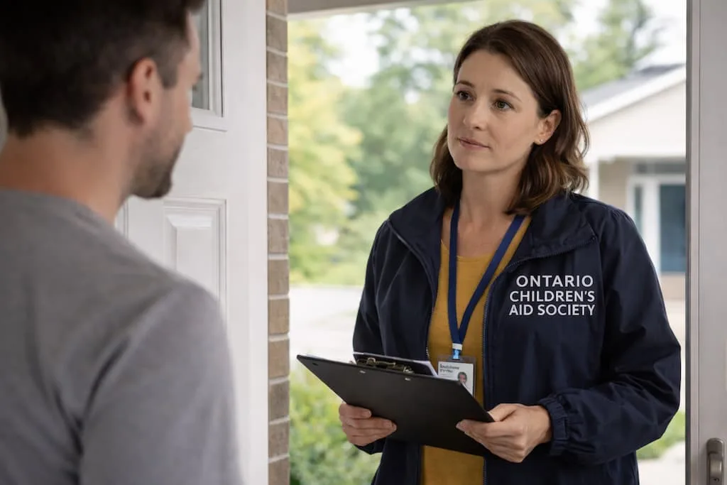 A CAS agent investigating allegations in a custody case.
