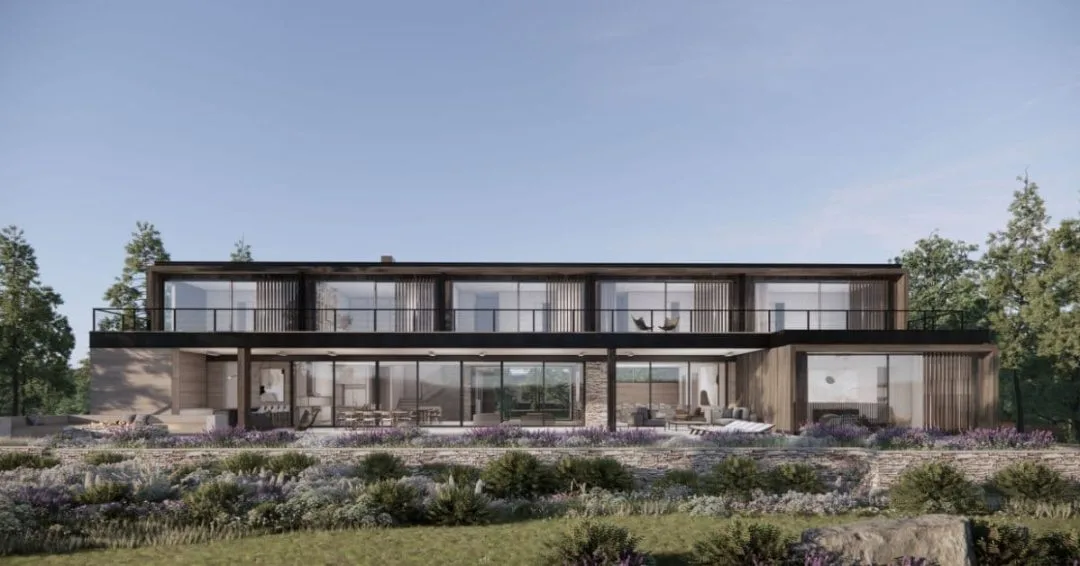 A spacious modern living room with floor-to-ceiling windows, an example of modern residential architecture by Ralston Architects.