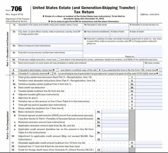 IRS form 706