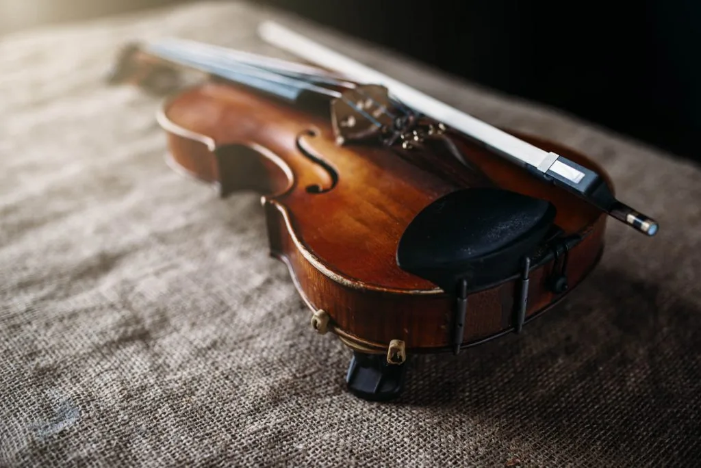 violin on cloth