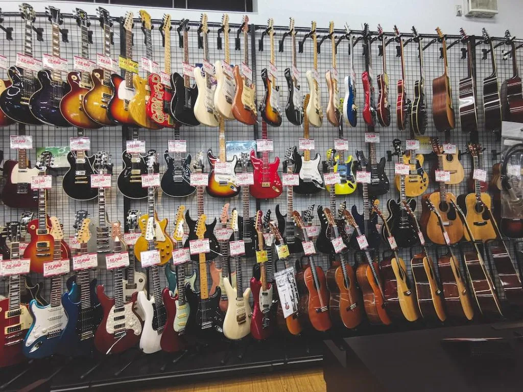 A wide variety of different guitar body styles