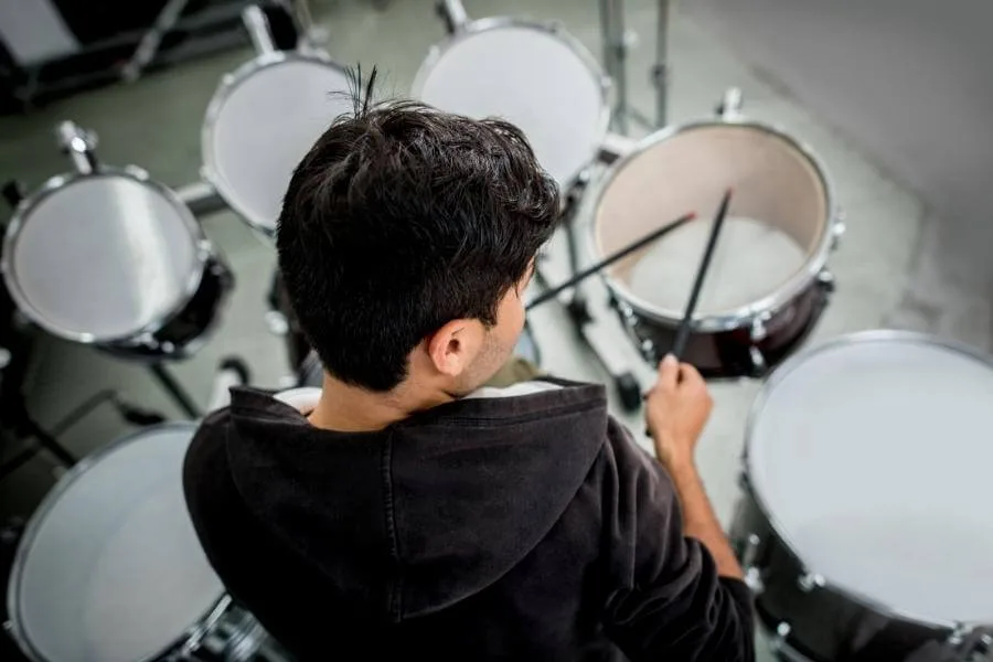 Man playing drums