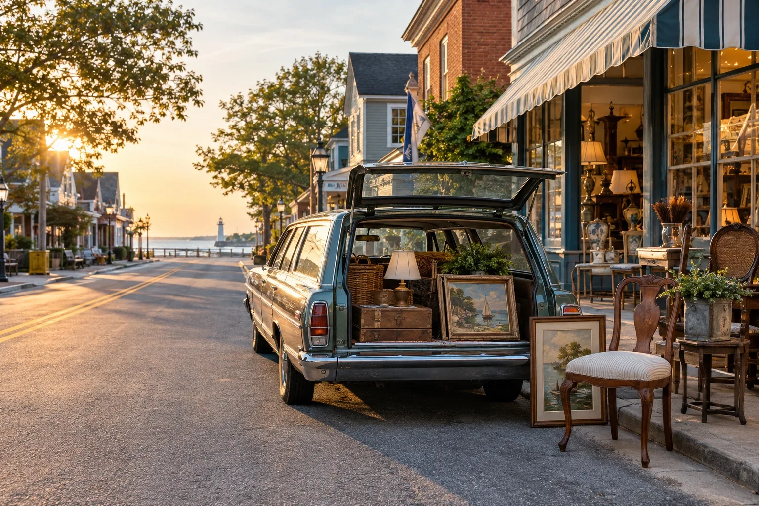 Antique shopping road trip through a coastal Delaware town