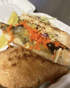 plant-based sandwitch from greenman juice bar